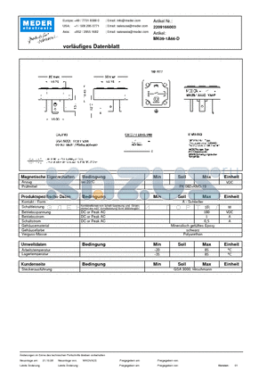 MK09-1A66-D_DE datasheet - (deutsch) MK Reed Sensor