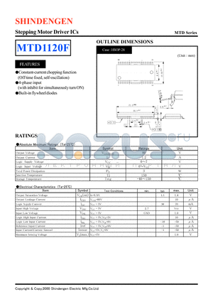 MTD1120F datasheet - Stepping Motor Driver ICs