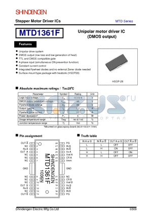MTD1361F datasheet - Stepper Motor Driver ICs