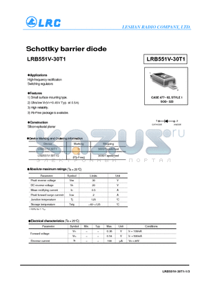 LRB551V-30T1G datasheet - Schottky barrier diode