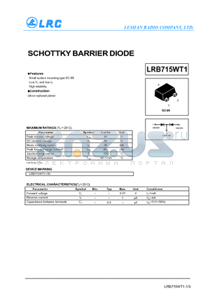 LRB715WT1 datasheet - SCHOTTKY BARRIER DIODE