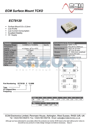 ECT8120 datasheet - 1Surface Mount TCXO