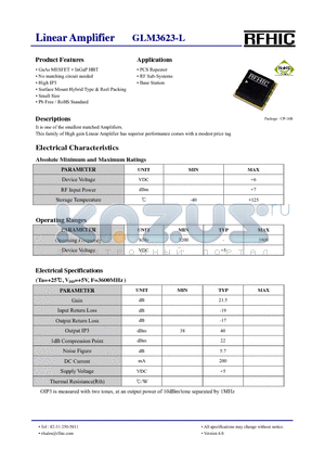 GLM3623-L datasheet - Linear Amplifier