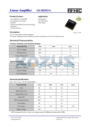 GLM2523-L datasheet - Linear Amplifier