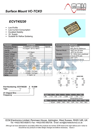 ECVT45230 datasheet - Surface Mount VC-TCXO
