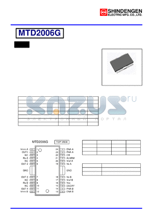 MTD2006G datasheet - Dual Full-bridge PWM Stepper Motor Driver