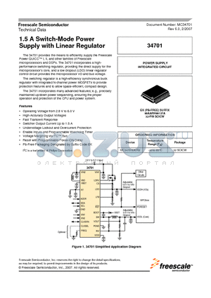 MC34701EK datasheet - 1.5 A Switch-Mode Power Supply with Linear Regulator