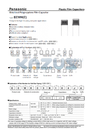 ECWH6184HC datasheet - Plastic Film Capacitors