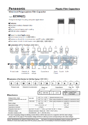 ECWH6284HC datasheet - Plastic Film Capacitors