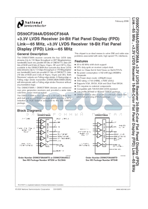 MTD56 datasheet - 3.3V LVDS Receiver 24-Bit Flat Panel Display (FPD) Link-65 MHz, 3.3V LVDS Receiver 18-Bit Flat Panel Display (FPD) Link-65 MHz