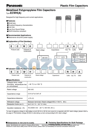 ECWH8103HA datasheet - Plastic Film Capacitors