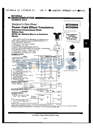 MTD5N05 datasheet - Power Field Effect Transistors