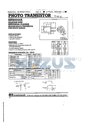 MTD6010A datasheet - PHOTO TRANSISTOR