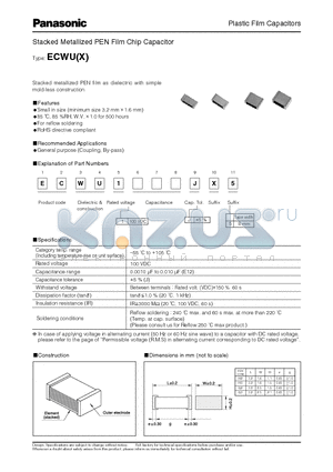 ECWU1103JX5 datasheet - Plastic Film Capacitors