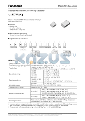 ECWU1H104JC9 datasheet - Plastic Film Capacitors