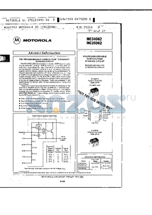 MC35062U datasheet - PIN-PROGRAMMABLE OVERVOLTAGE SENSING CIRCUIT