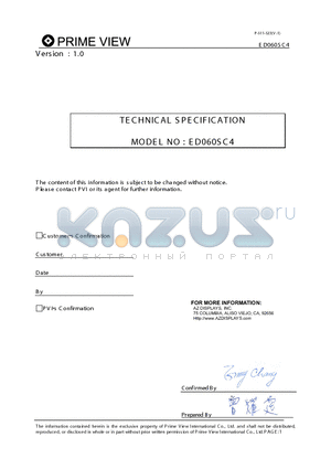 ED060SC4 datasheet - TECHNICAL SPECIFICATION