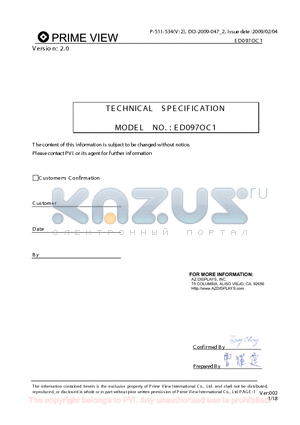 ED097OC1 datasheet - TECHNICAL SPECIFICATION