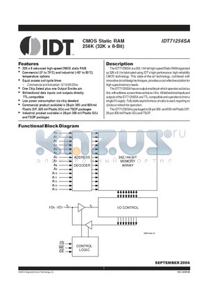 IDT71256 datasheet - CMOS STATIC RAM 256K (32K x 8-BIT)