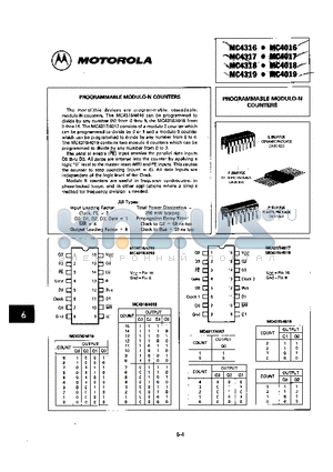 MC4018 datasheet - PROGRAMMABLE MODULO- N COUNTERS