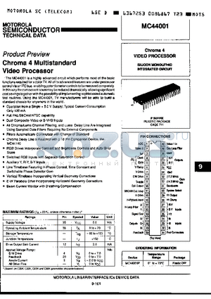 MC44011FN datasheet - Chroma 4 Multistandard Video Processor