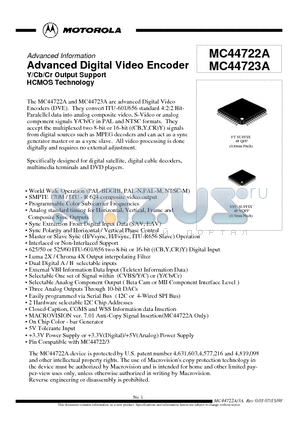 MC44723A datasheet - Advanced Digital Video Encoder