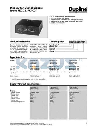 FK3C3508024 datasheet - Display for Digital Signals