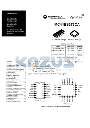 MC44BS373CAD datasheet - PLL-Tuned UHF and VHF Audio/Video High-Integration Modulator