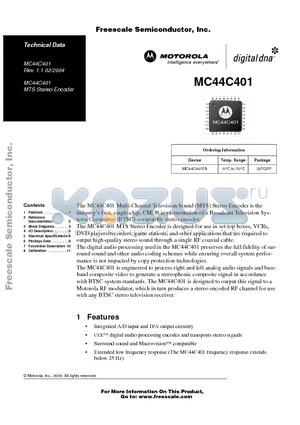 MC44C401 datasheet - MTS Stereo Encoder