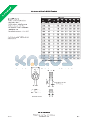 7102-RC datasheet - Common Mode EMI Chokes