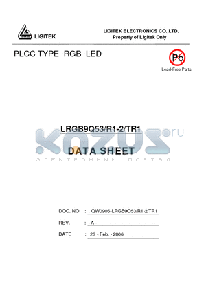 LRGB9Q53-R1-2-TR1 datasheet - PLCC TYPE RGB LED