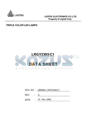 LRGY3393-C1 datasheet - TRIPLE COLOR LED LAMPS