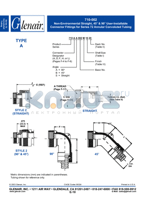 710AB002M datasheet - Non-Environmental Straight