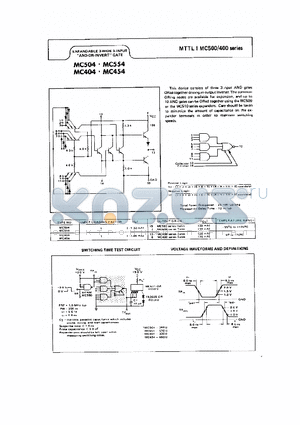 MC504 datasheet - EXPANDABLE 3-WIDE 3-INPUT AND-OR-INVERT GATE