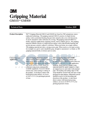 GM110 datasheet - 3M Gripping Material