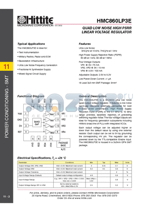 HMC860LP3E_09 datasheet - QUAD LOW NOISE HIGH PSRR LINEAR VOLTAGE REGULATOR