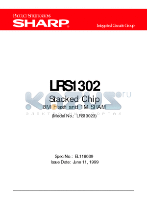 LRS13023 datasheet - Stacked Chip 8M Flash and 1M SRAM
