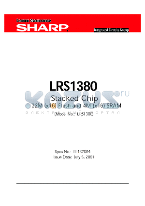 LRS1380 datasheet - STACKED CHIP 32M (X 16) FLASH AND 4M (X 16) SRAM