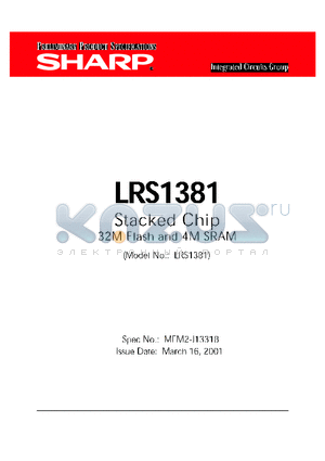 LRS1381 datasheet - STACKED CHIP 32M  FLASH AND 4M SRAM