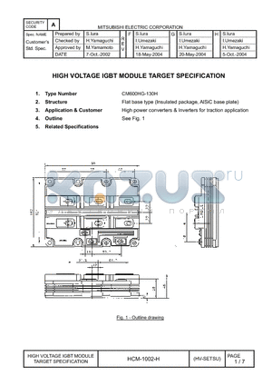 HCM-1002-H datasheet - HIGH VOLTAGE IGBT MODULE TARGET SPECIFICATION