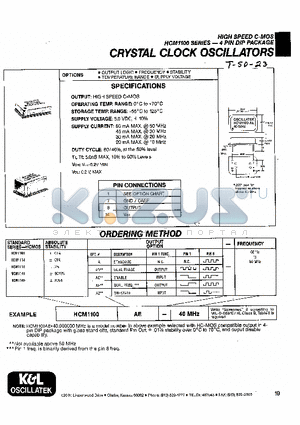 HCM1100AD datasheet - HIGH SPEED C-MOS HCM1100 SERIES - 4 PIN DIP PACKAGE