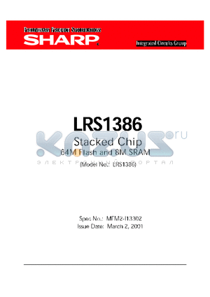 LRS1386 datasheet - STACKED CHIP 64M  FLASH AND 8M SRAM
