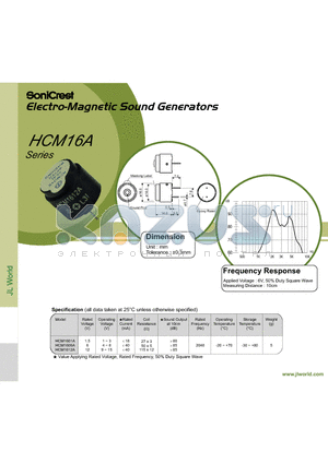 HCM1606X datasheet - Electro-Magnetic Sound Generators