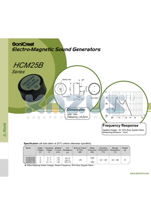 HCM2506B datasheet - Electro-Magnetic Sound Generators