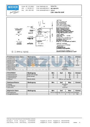 LS01-1A66-PA-700W_DE datasheet - (deutsch) LS Level Sensor