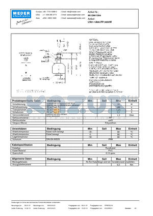 LS01-1A66-PP-3000W_DE datasheet - (deutsch) LS Level Sensor
