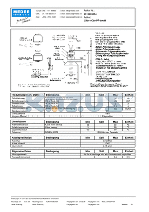 LS01-1C90-PP-500W_DE datasheet - (deutsch) LS Level Sensor
