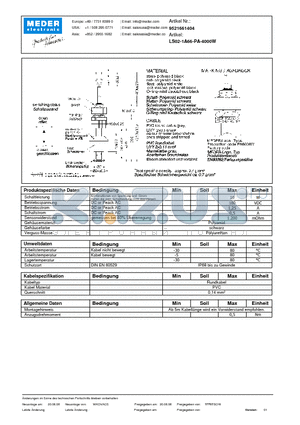 LS02-1A66-PA-4000W_DE datasheet - (deutsch) LS Level Sensor