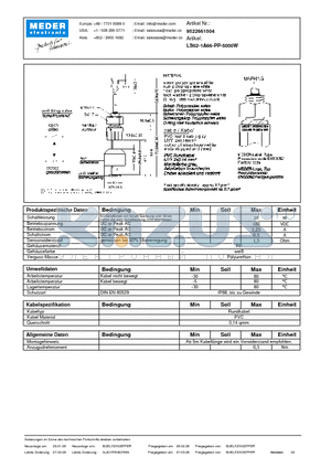 LS02-1A66-PP-5000W_DE datasheet - (deutsch) LS Level Sensor