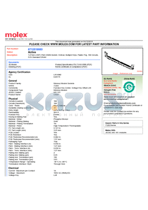 71251-0003 datasheet - 1.27mm (.050